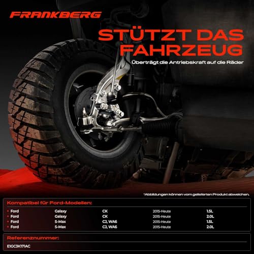 Frankberg Achsschenkel Lenkknöchel Vorne Links Kompatibel mit Galaxy CK 1.5L 2.0L 2015-2024 S-Max CJ WA6 1.5L 2.0L 2015-2024 Replace# E1GC3K171AC