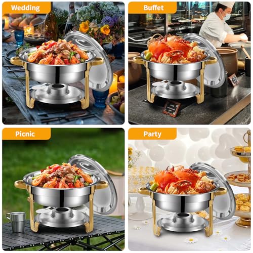 Couverts ronds en acier inoxydable avec couvercle : solution buffet chaud