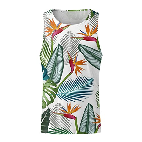 Oicib Tank Tops Men, Mens Breathable Tank Tops Novelty 3D Graphic Gym Workout Sleeveless T-Shirt Tees Floral Summer Beach Top #TOP2