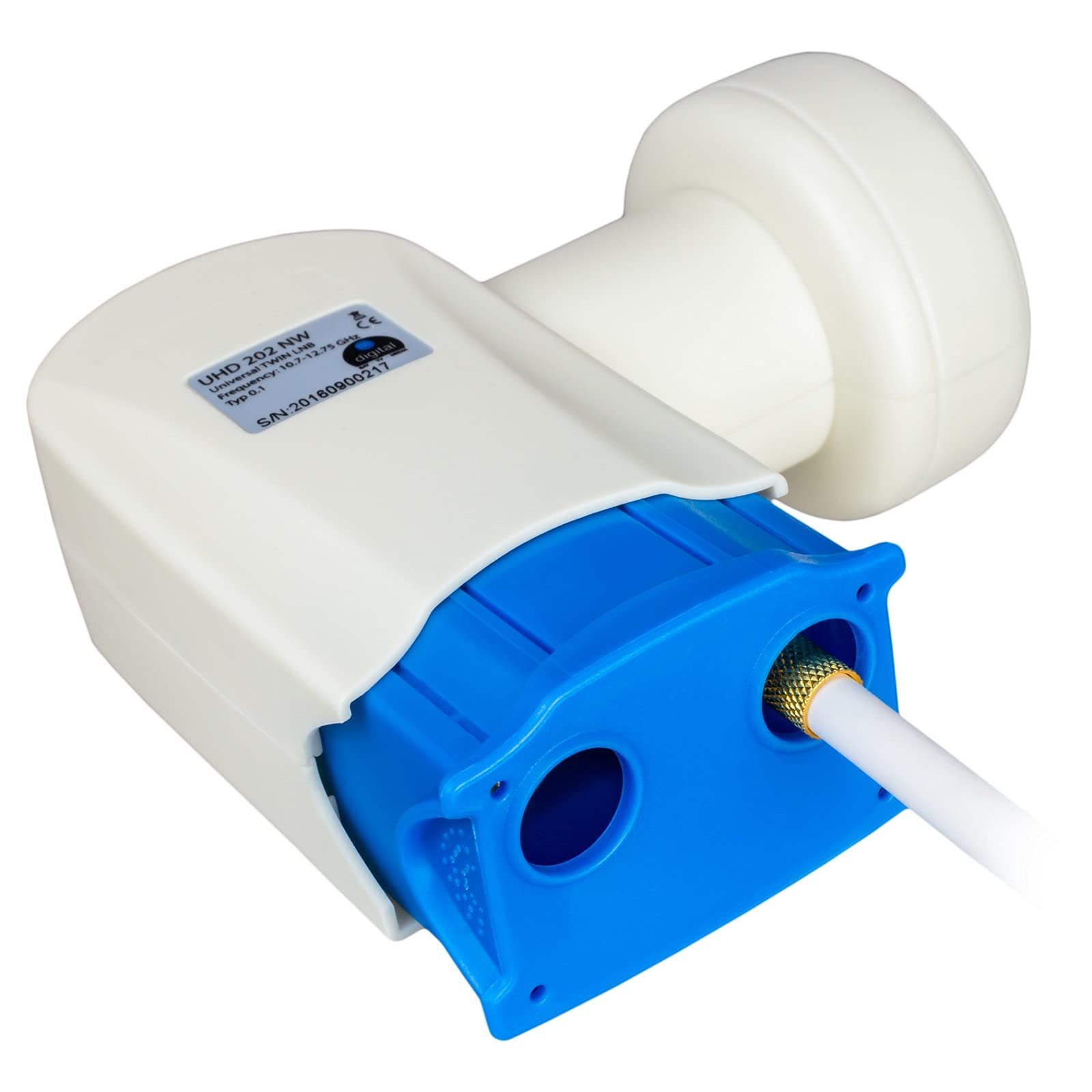 Hb-digital Twin Ultra LNB – 2 Ontvangers, 4K/3D/Full HD, 0,1 DB Ruis, Vergulde Contacten, Weerschild (schuifbaar)