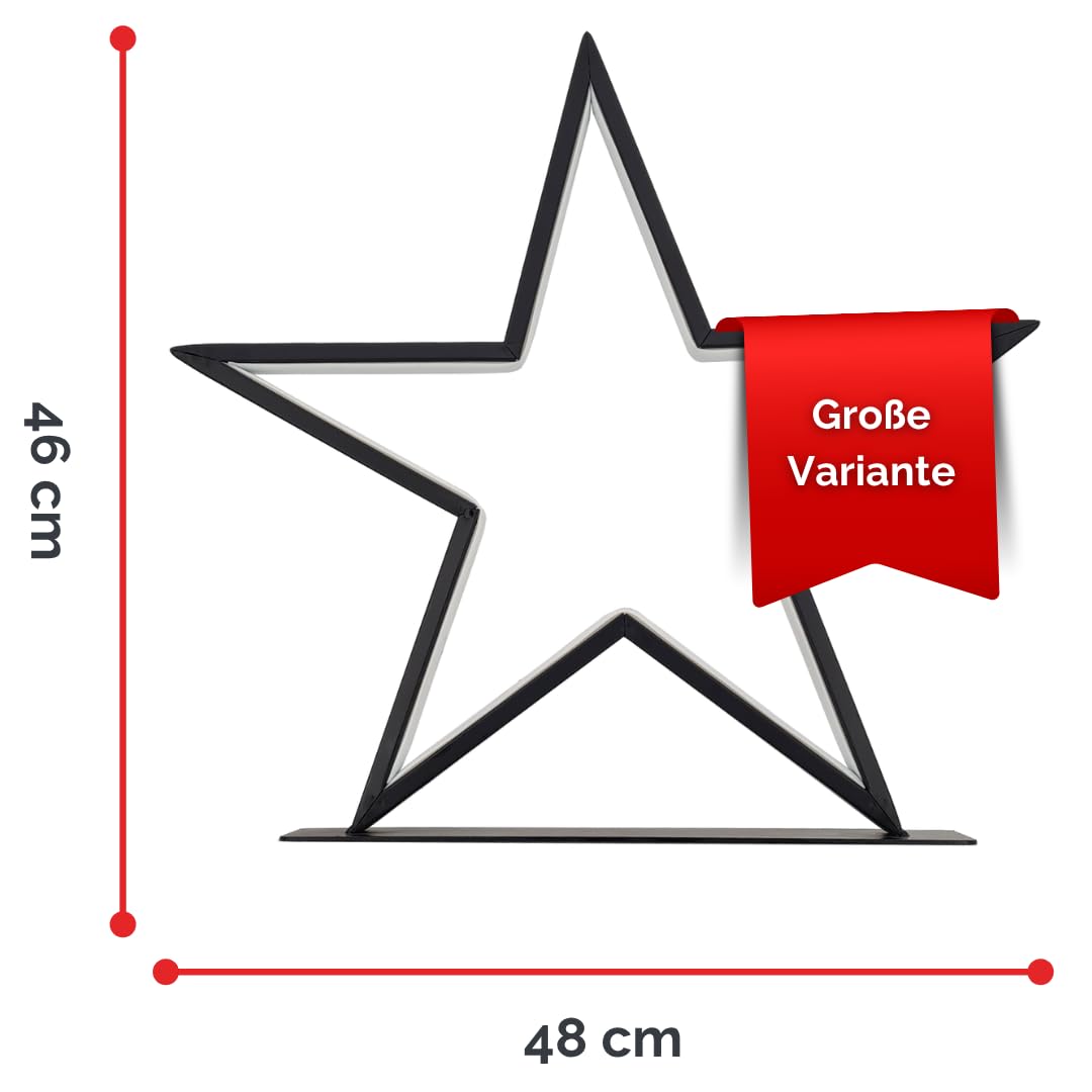abc Home | Weihnachtsdeko Stern | Fensterdeko | LEDs | Elektrisch | für Außenbereich geeignet (Schutzklasse: IP55 | Dimmer-Funktion | Größe: 46 cm H, 1, Groß)
