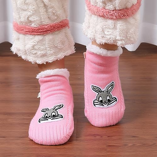 Image of ZYZX Cute Animal Slipper Socks for Women with Grips,Fuzzy Socks Indoor