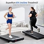 SupeRun Walking Pad with Incline, Under Desk Treadmill, 3 in 1 Portable Treadmills for Home with Remote Control LED Display, 2.5 HP Quiet Mini Treadmill for Office Home Use, 300 Lbs Capacity - Image 3