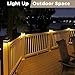 Solar Post Cap Lights Outdoor 16-Pack, Black Waterproof Solar Powered Deck Fence Lights Fit 4x4 Wood/Vinyl Posts, Bright Warm White for Patio, Porch