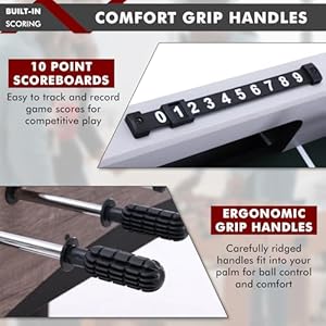 48in Foosball Table, Arcade Table Soccer w/2 Balls for Kids and Adults, Indoor Foosball Table for Home, Game Room w/Wood Grain Finish and Foosball Accessories 48in Foosball Table Arcade Table Soccer w2 Balls for Kids and Adults Indoor Foosball Table for Home Game Room wWood Grain Finish and Foosball Accessories