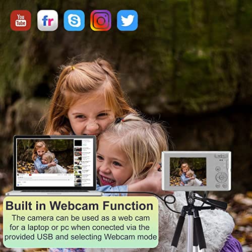 Edealz 44Mp Digital Camera Compact Point And Shoot Camera With 32Gb Sd Card, 16X Digital Zoom, Kids Camera 2.4 Inch Screen, Vlogging Camera For Teens Students Boys Girls Seniors (Silver) #TOP2