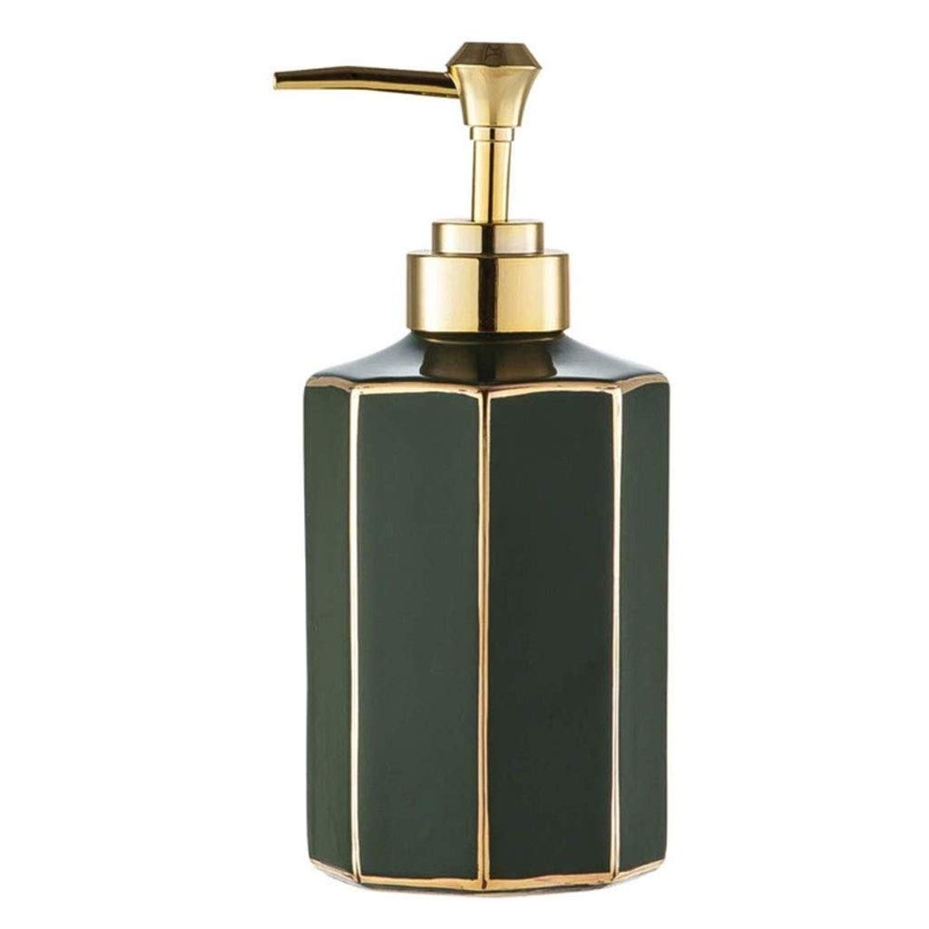Bomba dispensadora Verde/Rosa Juego de accesorios de baño de 4 piezas Juego de lavado de baño de cerámica Vaso/Soporte para cepillo de dientes/Caja de jabón/Dispensador de jabón Dispensador de loció