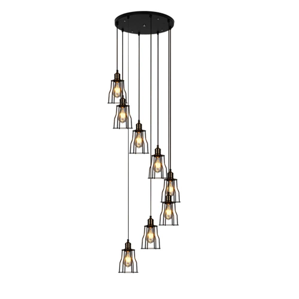 Lampe suspendue de villa d'hôtel idéale pour éclairer un grand escalier