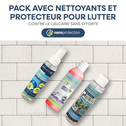 NANOPROTECTION - Coffret Traitement Anti Calcaire pour Paroi de Douche et Salle de Bain | Nettoyant et Protection Puissant | Anti-gouttes | Verre - Lavabo - Carrelage – vue 7