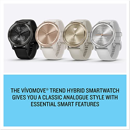 Garmin vívomove Trend - Montre connectée Hybride - Gray avec Bracelet Noir