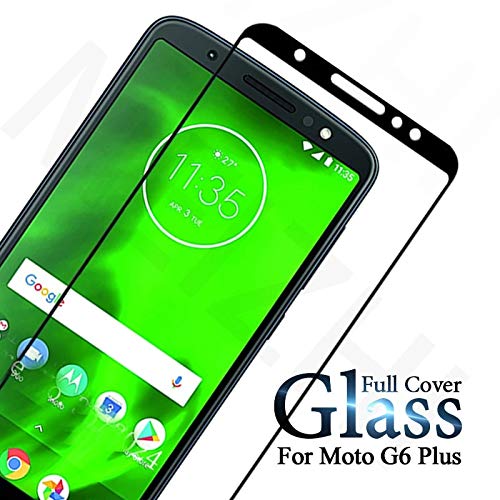 Image of Screen Protector for Motorola Moto G6 Plus Black Tempered Glass Edge-to-Edge 6D Screen Guard With Installation Kit