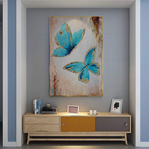 Art mural peinture à l'huile grand format abstrait papillon