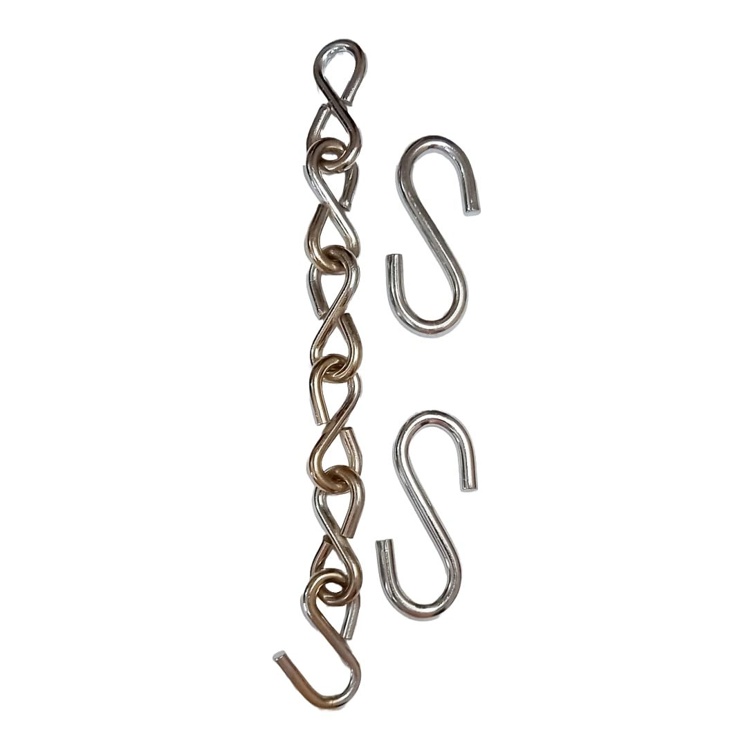 TEELLON 1 Feet (6MM) Heavy Duty Swing Chain for Hanging Hammock Swing Cahirs,Porch Jhula,Swing Hanging Accessories with Hook Set Boxing Bag, Hang Any Articles (1FT Chain, 2 S Hook,8mm) 160kg Capacity-picture-14