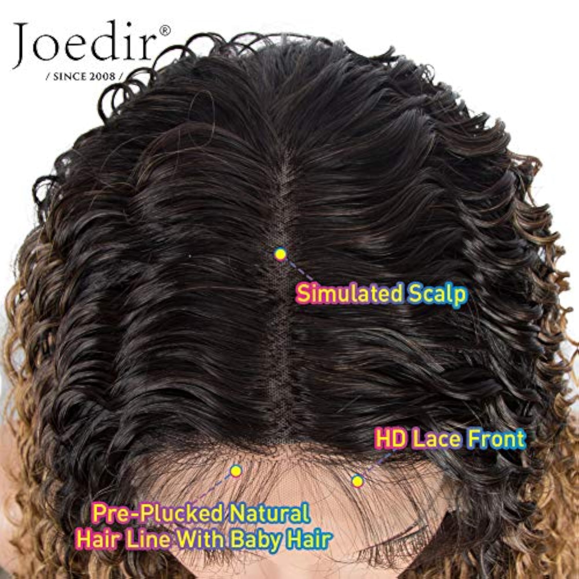 Long Curly Lace Front Wig, Ombre Honey Color