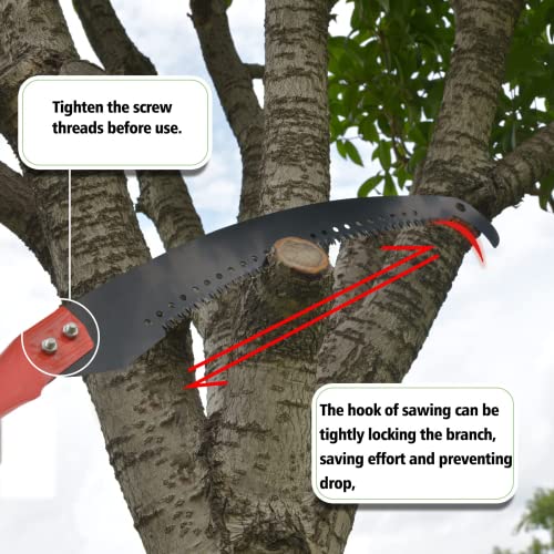 Scie à élagueuse avec manche de 2,4 m -Longueur réglable - Scie à arbre -Kit d'outils de jardinage-Barre haute tension avec sac de transport-Coupe proprement et rapidement pour les branches – Image 6