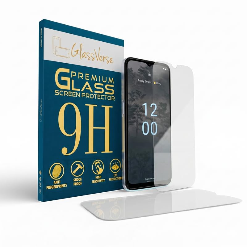 Image of GlassVerse PureView Tempered Glass for Nokia G60 | Crystal Clear, 9H Hardness Screen Protector, Edge to Edge, Case Friendly, Hassle-less Installation Kit Included. (Pack of 1)
