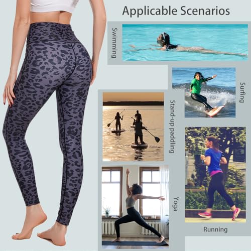 image for Ubestyle UPF 50+ High Waist Women's Printed Swim Pants Swim Leggings B