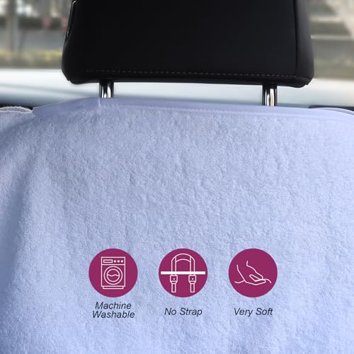 Image of Car Seat Towel Covers Front Seats Protector for Gym and Workout, Automotive Washable Driver Cars Seat Sweat Cover for Dog, Compatible with Tesla Model Y Juniper /3 /X /S (Fleece White, 1Pcs)