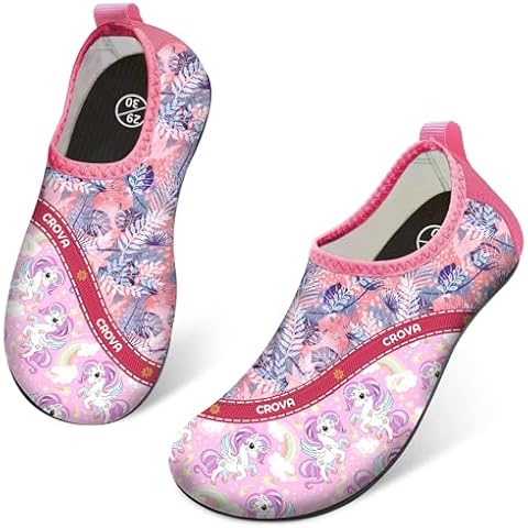 CROVA Toddler Kids Water Shoes Quick Dry Aqua Socks Non-Slip Barefoot Sports Shoes for Boys Girls Toddler Cover