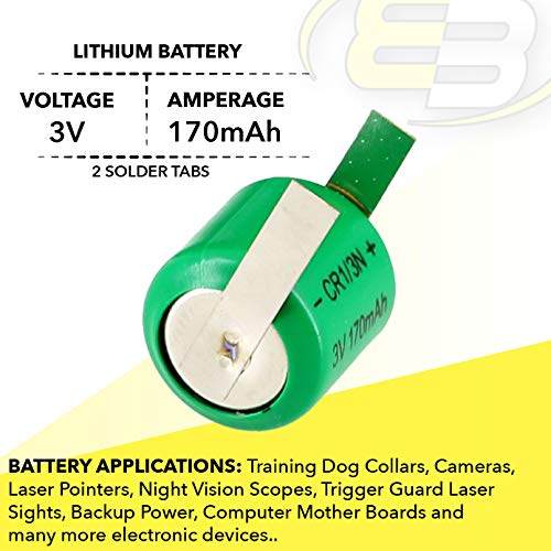 Batería de litio CMOS 3V 170mAh Exell con lengüetas miniatura 7