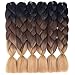 6 Pack Ombre Braiding Hair 100% Kanekalon Jumbo Braiding Hair 24 Inch Hair Extensions for Braiding (Black-Brown-Light Brown)