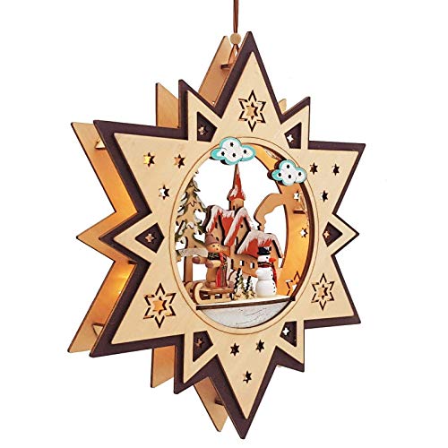 Wichtelstube-Kollektion LED Fensterbilder Weihnachten Holz beleuchtet Winterkinder inkl. Timer Schwibbogen Weihnachten, Fensterdeko beleuchtet batteriebetrieben Cover