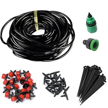 KTM Healthcare 15m DIY Drip Irrigation System Automatic Plant Self Watering Garden Hose Micro Drip Garden Watering System