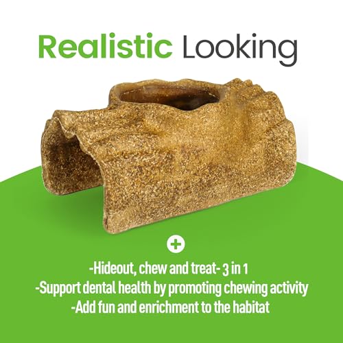 Esconderijo de tronco de árvore comestível Gerbil, rato, anão, hamster, túnel mastigável, decoração