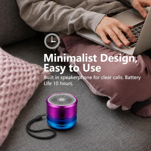 Image of PEFUPEW Portable Mini Bluetooth Speaker, Small Wireless Speaker Bluetooth 5.3 with Stereo Sound, Deep Bass, TWS Pairing, IP7 Waterproof, 8 Hours of Playtime, for Home /Outdoor /Party /Travel /Gift Ideas