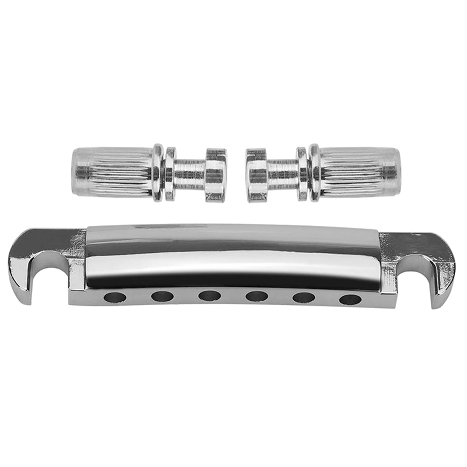XUYUH 6 String Saddle Tune O-Matic Style Guitar Stop Tailpiece for LP Les Style Electric Guitar Parts Replacements, 99x26.5mm, Silver