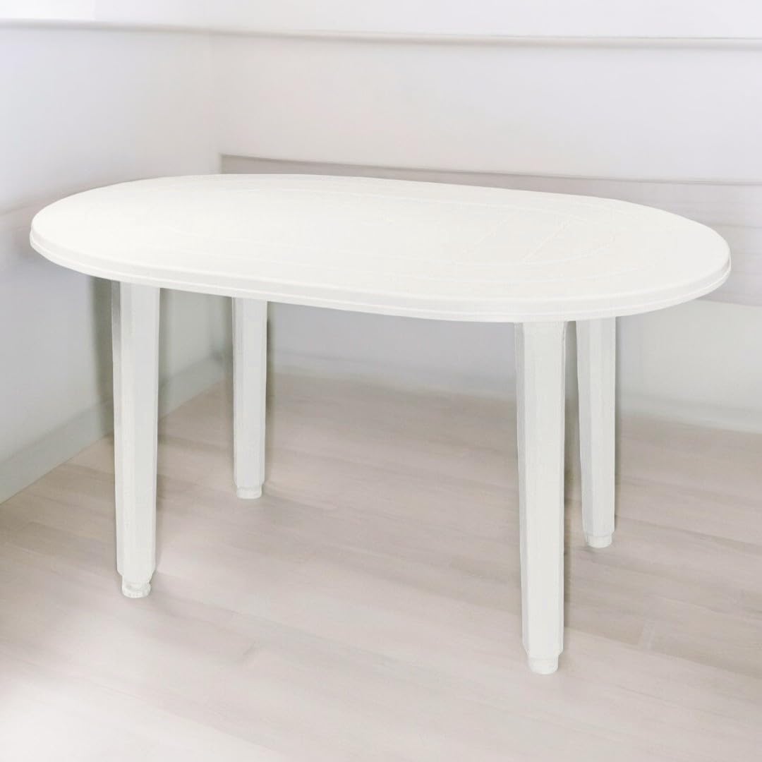 Mesa de Jardin Oval 130x90cm de Resina Auxiliar Exterior desmotable portatil