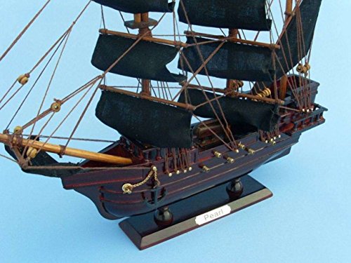 Hampton Nautical Wooden Edward England Pearl Model Pirate Ship, 14" #TOP6