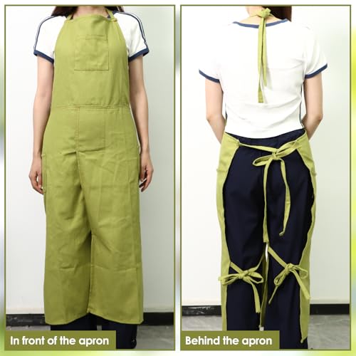 Jasfyee Canvas Split Apron with 3 Pockets, Unisex Green Pottery and Cooking Apron, Adjustable Craft Smock for Ceramics, Baking, Barbecue, Gardening, DIY Art Workwear - Cosy Home Interiors Jasfyee Canvas Split Apron with 3 Pockets, Unisex Green Pottery and Cooking Apron, Adjustable Craft Smock for Ceramics, Baking, Barbecue, Gardening, DIY Art Workwear - Image 5