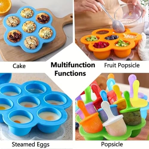 Moldes para cubitos de hielo 7 agujeros, azul miniatura 7