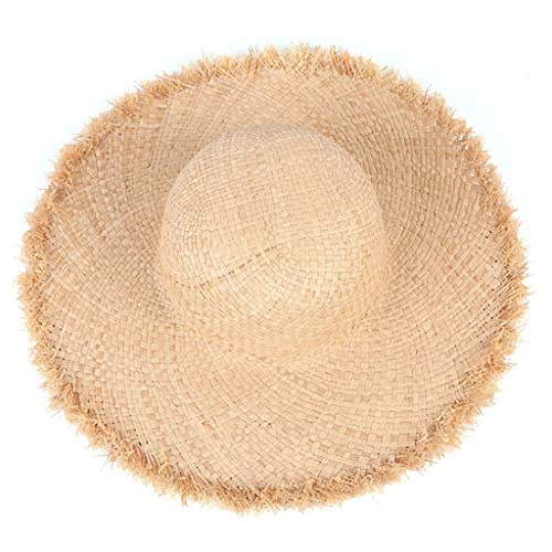 Chapeau de soleil en paille à grand bord pliable pour femme idéal voyages et plage