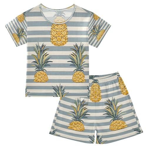 senya Short Sleeve Pajamas Sets Summer Cotton Sleepwear Fresh Pineapple