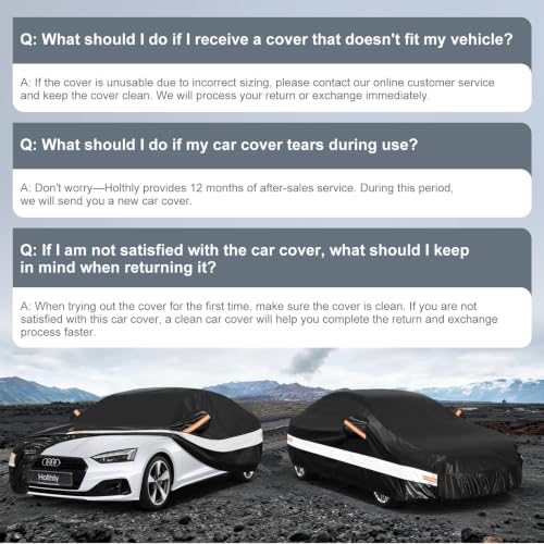 Image of 10 Layers Sedan Car Cover Custom Fit for Audi A5 /S5 (2012-2026), Waterproof All Weather for Automobiles, Outdoor Full Cover Sun Rain Dust UV Protection with Cotton. Black