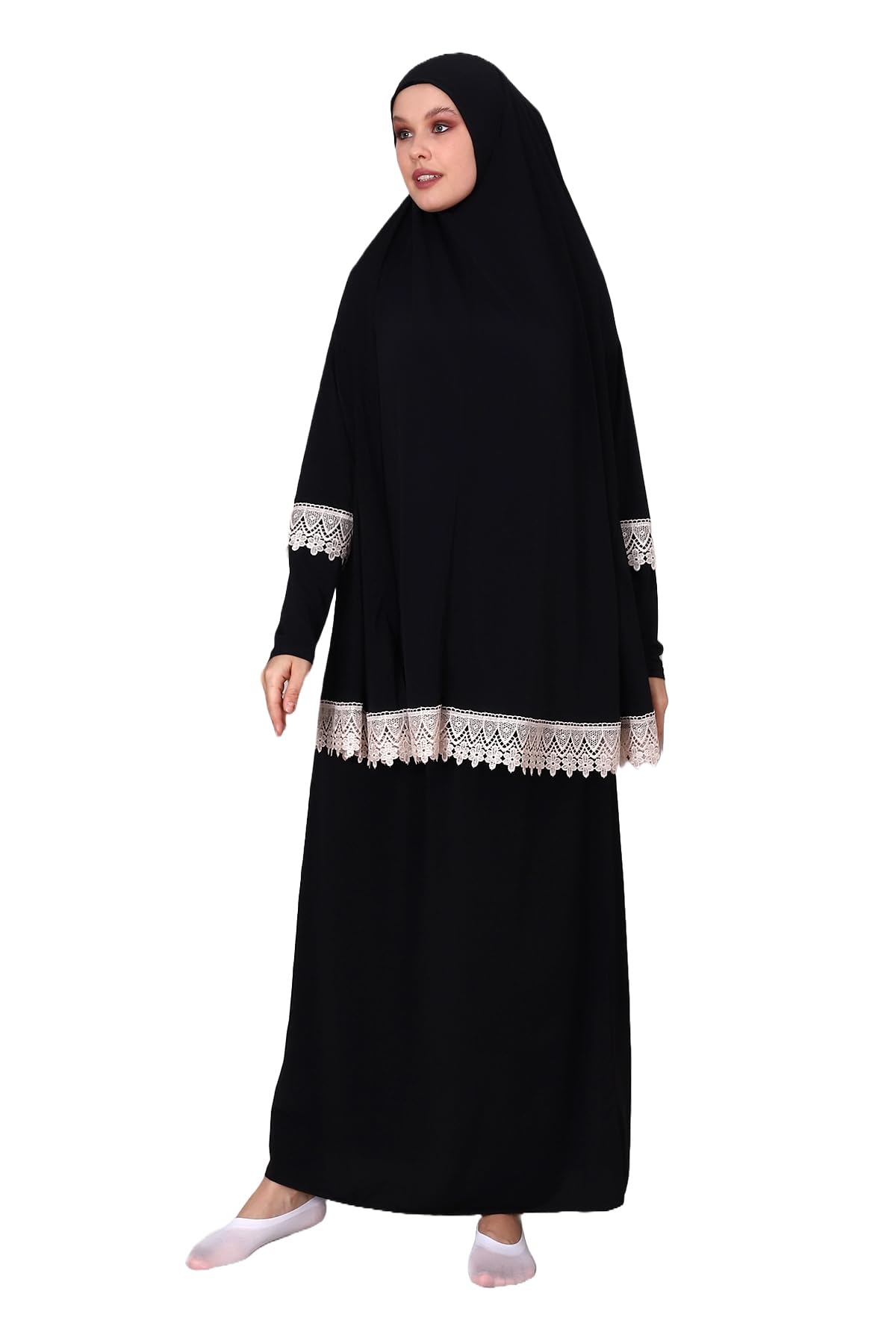 ihvan online Muslim Dresses for Women, Two-Piece Long Sleeve Islamic Prayer Dress, Hijab for Women
