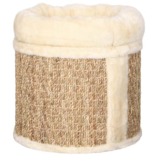 Maison pour chat avec coussin de luxe rembourré et nid en herbiers