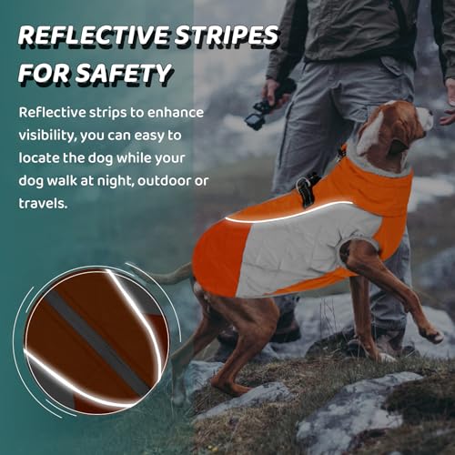 Image of AOFITEE Dog Coat, Dog Winter Coat, Warm Dogs Jacket with Harness Built in