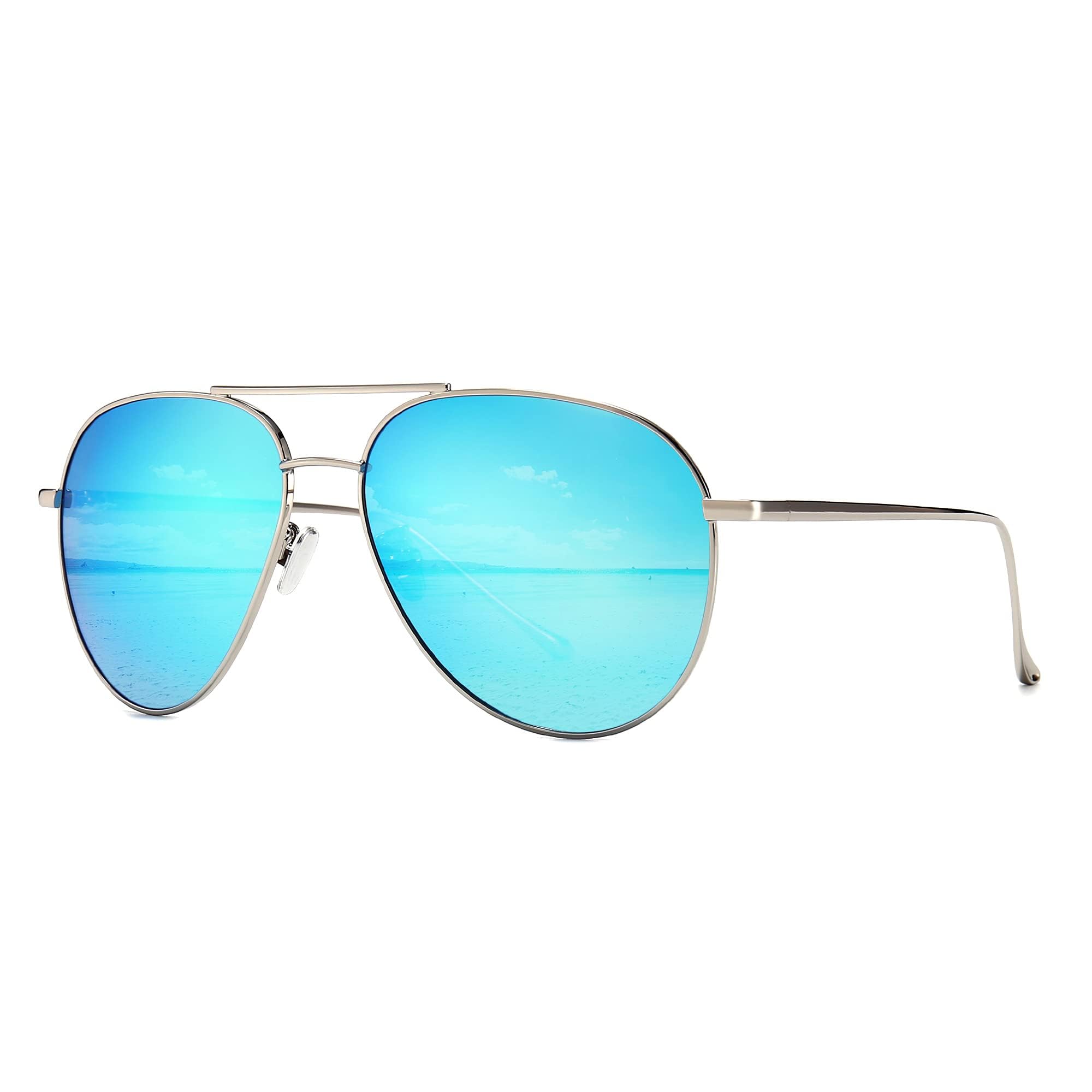 SUNGAIT Gran Tamaño Gafas de Sol Ligeras para Mujer con Lente Polarizada Espejada ClimeCo Certified