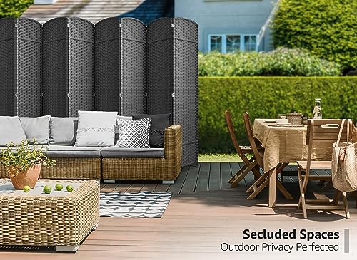 Sorbus 8 Panel Room Divider 6 ft. Tall - Privacy Screen, Extra Wide Double Hinged Panels, Mesh Hand-Woven Design, Partition Room Dividers and Folding Privacy Screens, Wall Divider for Room Separation