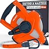 Presch Metro a Nastro 30m – Ritorno veloce grazie al cambio 3:1 – Nastro in fibra di vetro resistente – Blocco a manovella per tensione perfetta – Presa sicura con gancio multifunzione
