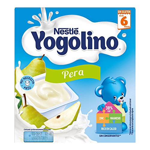 Nestlé iogolino Alimento infantil, leche fermentada con puré de pera - Paquete de 4 x 100 gr - Total: 400 gr
