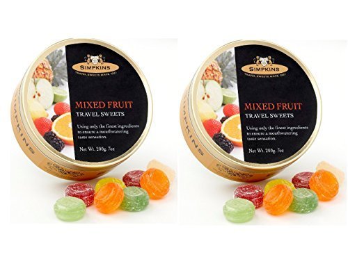 Simpkins Mixed Fruits Travel Sweets 2 X 200G Tin by Simpkins