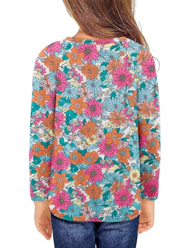 storeofbaby Girls Casual Long Sleeve Shirts Round Neck Tops Loose Fit Tunic Blouses4