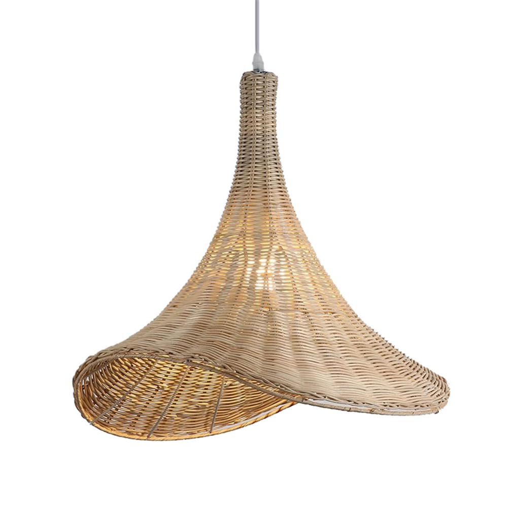 Plafonnier réglable pour salle à manger de style ferme suspension rotin et osier - 7