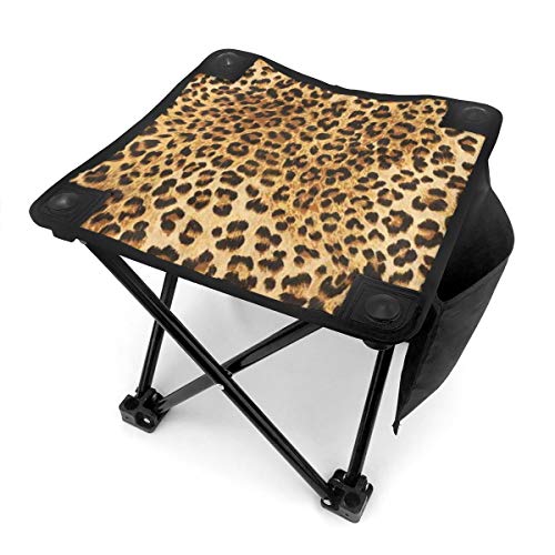 Deaowangluo Leopard Skins Colorful Wild Animal Print Mini Portable Stool Folding Chair for Outdoor Camping, Hiking, Garden,Beach, with Carry Bag,12x12 Inches