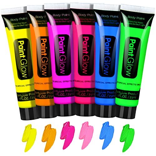 Onster Glow UV-Gesichts- Und Körperfarbe, Neonfarben, Leuchten Hell