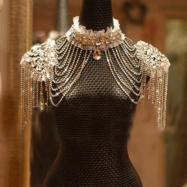 Lipfer Cadena De Hombro De Borla Cristalina Boda De Bridal De Bridestona del Chal del Chal del Collar del Hombro